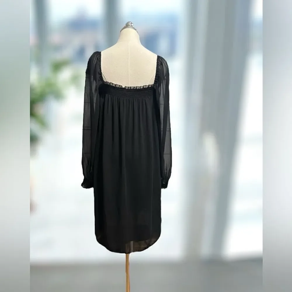 NWT Aritzia Wilfred Free Alana Babydoll Puff Long Sleeve Mini Dress Size L